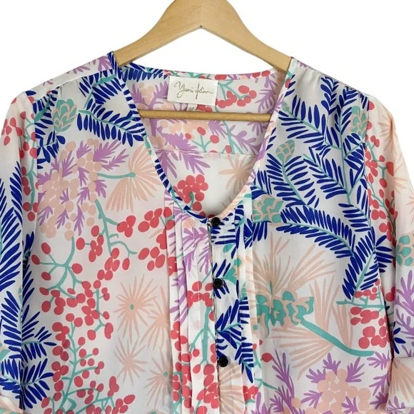 YUMI KIM Lizzie Top Floral Print Colorful Size Medium - Picture 3 of 10